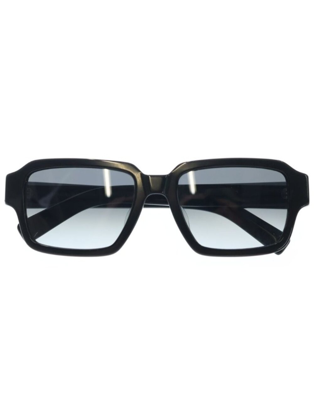 Prada Acetate Frame Side Logo Square Sunglasses Black Eyewear